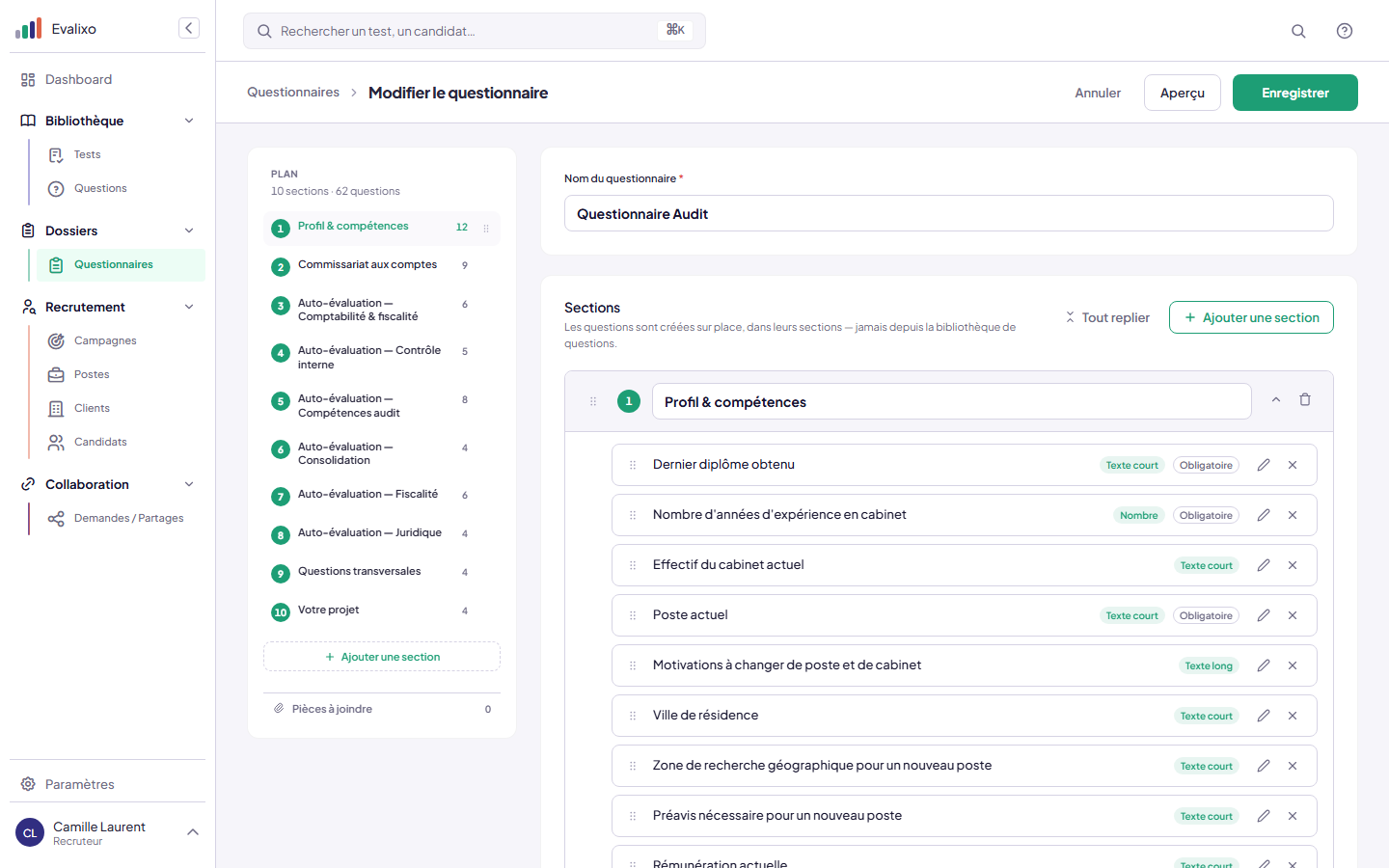 Constructeur de questionnaire